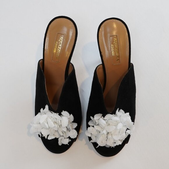 Aquazzura Lily of the Valley Stiletto Mule Heels IT 37.5/ US 7.5 - Picture 2 of 6